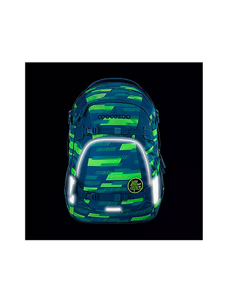 COOCAZOO | Zaino scolastico MATE Lime Stripe | Blu