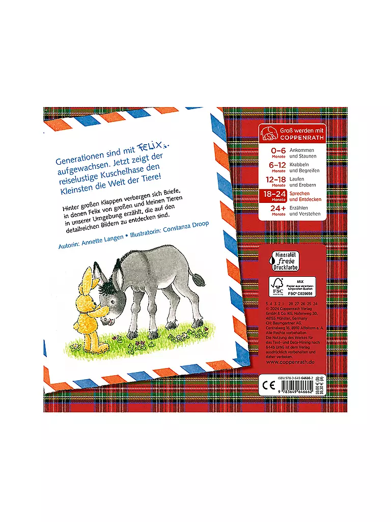 COPPENRATH VERLAG | Libro - Prime lettere per esploratori di animali di Felix, Annette Langen | Senza colore