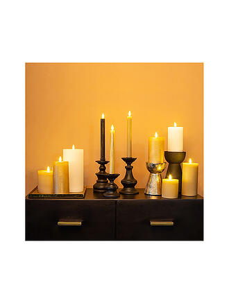COUNTRYFIELD | Candela LED Set 2 pezzi Rustico 24x2,2cm Beige