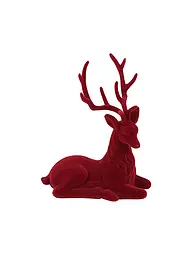 COUNTRYFIELD | Figura decorativa - Cervo seduto floccato MEA Rosso | Rosso scuro