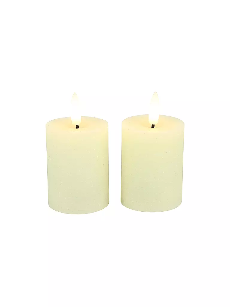 COUNTRYFIELD | Set di 2 candele a LED LYON 5x9 cm color crema | Crema
