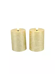 COUNTRYFIELD | Set di 2 candele a LED LYON 5x9 cm color crema | Oro