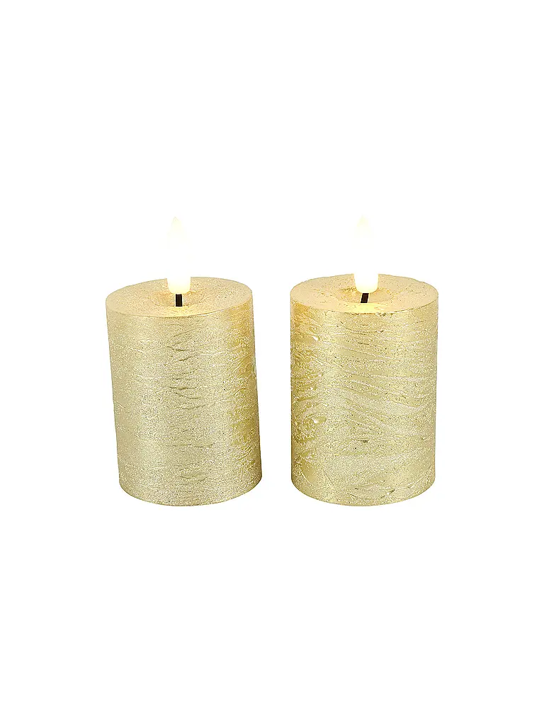 COUNTRYFIELD | Set di 2 candele a LED LYON 5x9 cm oro | Oro