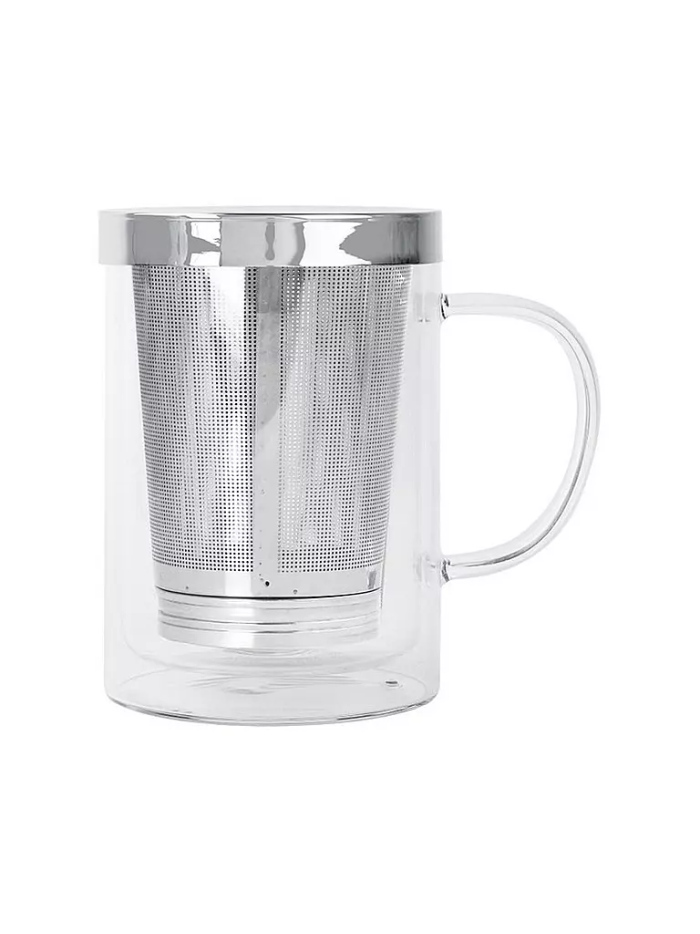 CRISTEL FRANCE | Tazza da tè VERBENA 0,4 l vetro/acciaio inox | Trasparente