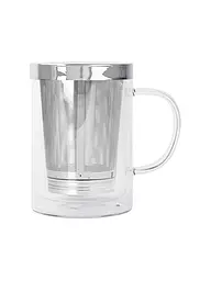 CRISTEL FRANCE | Tazza da tè VERBENA 0,4l vetro/acciaio inox | Trasparente