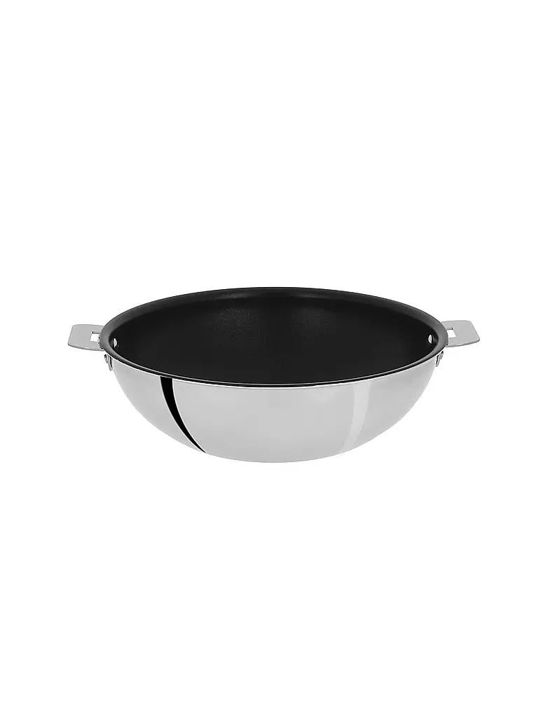 CRISTEL FRANCE | Wok 28cm CASTELINE EXCELISS Acciaio Inox Antiaderente | Argento