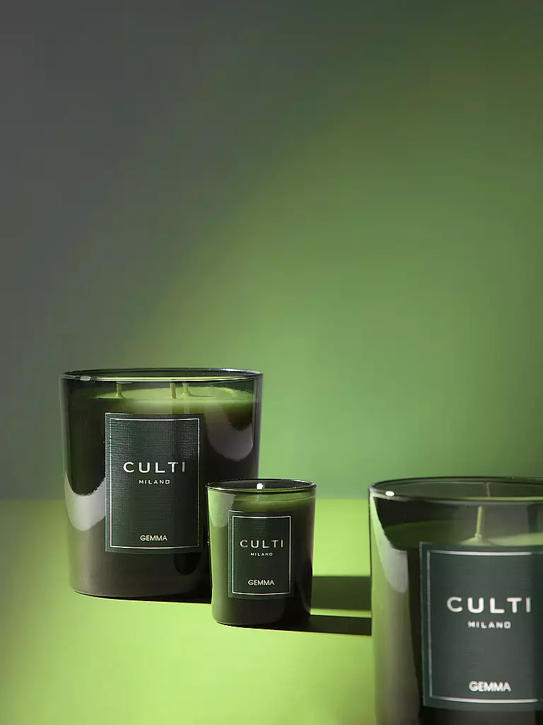 CULTI | Candela natalizia 270g piccola GEMMA Verde | Verde scuro