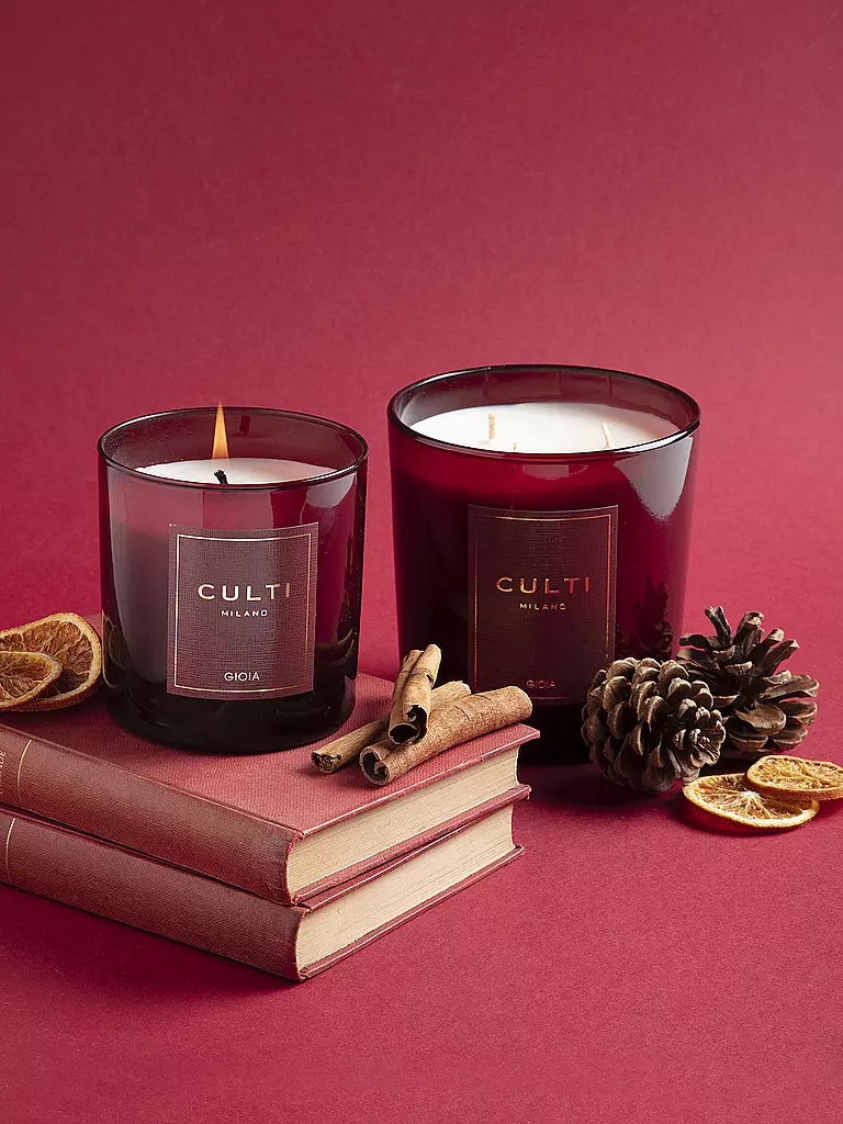 CULTI | Candela natalizia 270g piccola GIOIA Rossa | Rosso scuro