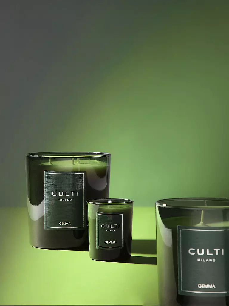 CULTI | Candela natalizia grande GEMMA verde, 550 g | 