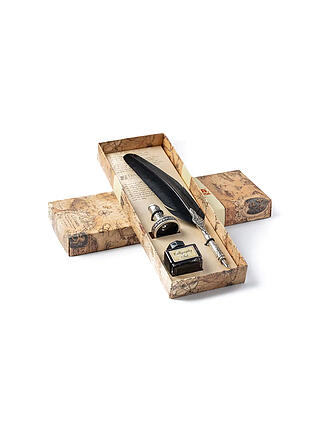 DALLAITI | Set da scrittura con penna stilografica decorata nera