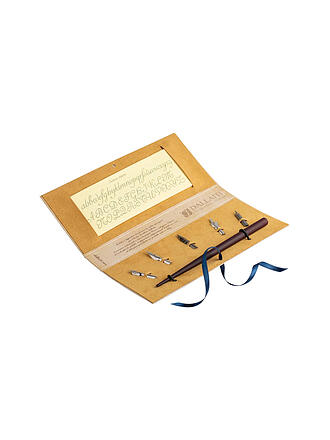 DALLAITI | Set da scrittura con penna calligrafica in legno e 5 pennini calligrafici oro