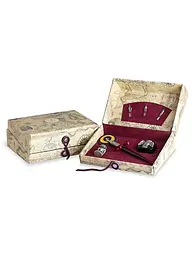 DALLAITI | Set da scrittura con penna in legno bordeaux | Rosso scuro