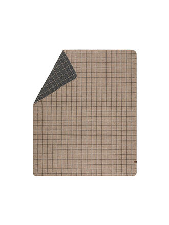 DAVID FUSSENEGGER | Coperta MERANO a quadri 160x200cm Fumo