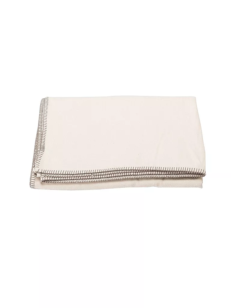 DAVID FUSSENEGGER | Coperta di flanella con punto decorativo 140x200cm (bianco grezzo) | Bianco