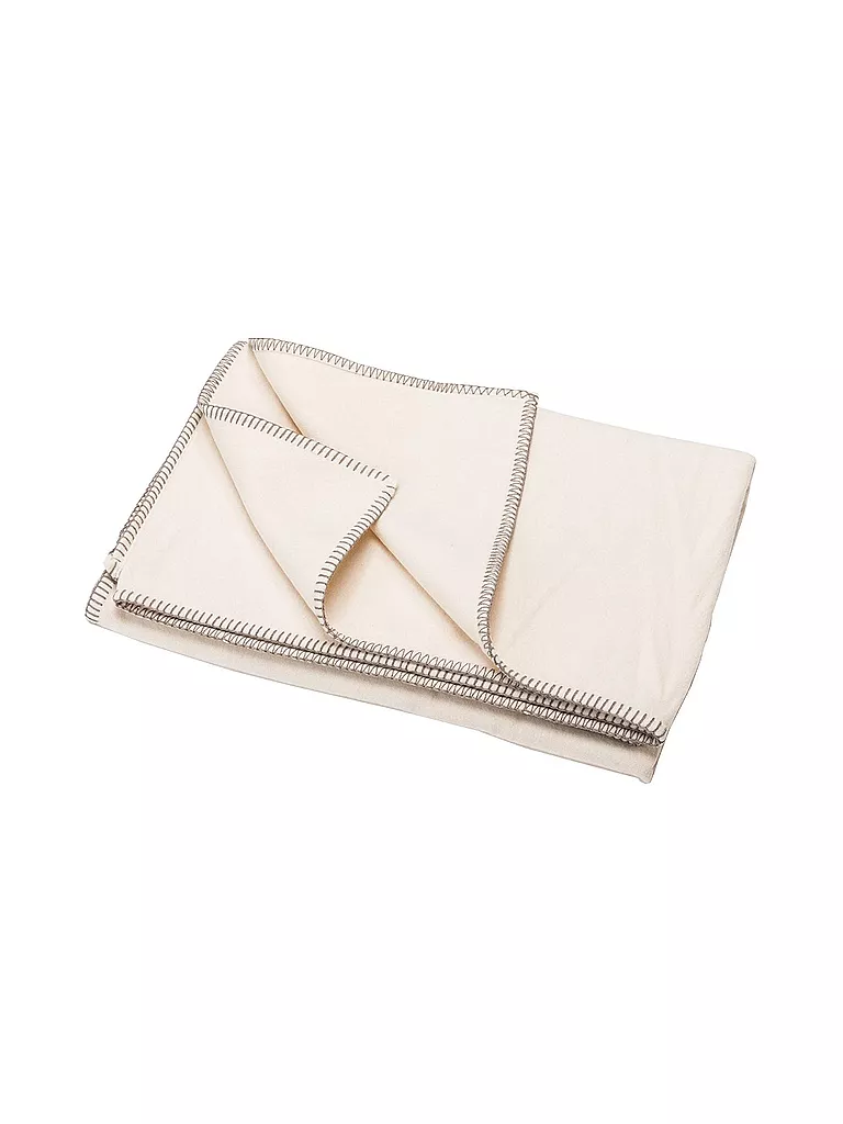 DAVID FUSSENEGGER | Coperta di flanella con punto decorativo 140x200cm (bianco grezzo) | Bianco