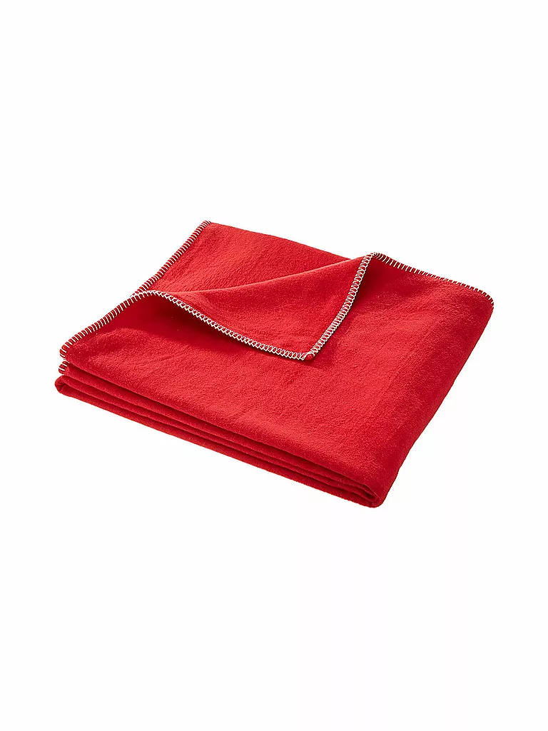 DAVID FUSSENEGGER | Flanella con punto decorativo 140x200cm (Rosso) | Rosso