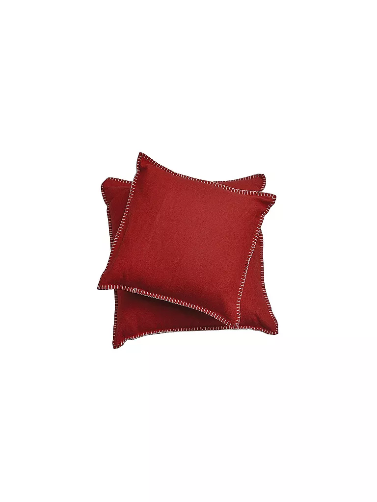 DAVID FUSSENEGGER | Kissenhülle mit Zierstich 50x50cm (Rot) | Rosso