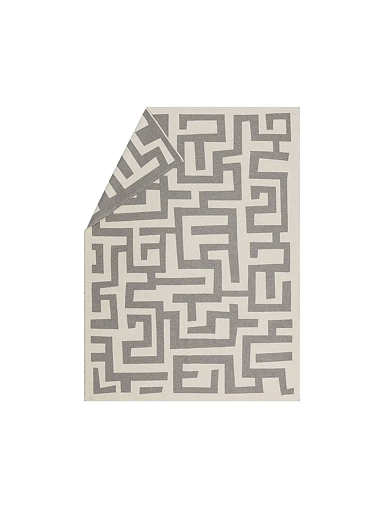 DAVID FUSSENEGGER | Wohndecke - Plaid LUCA 140x200cm Labyrinth Grigio Scuro | Grigio