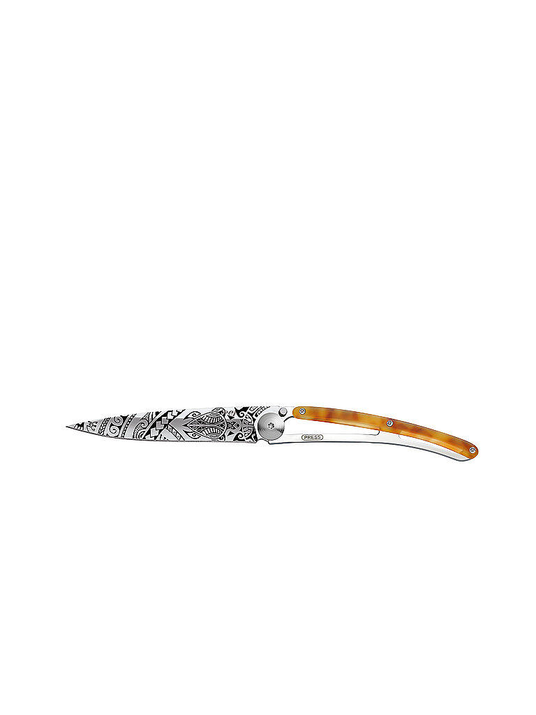 Coltello tascabile effetto tartaruga lucido POLINESIANO 37G argento