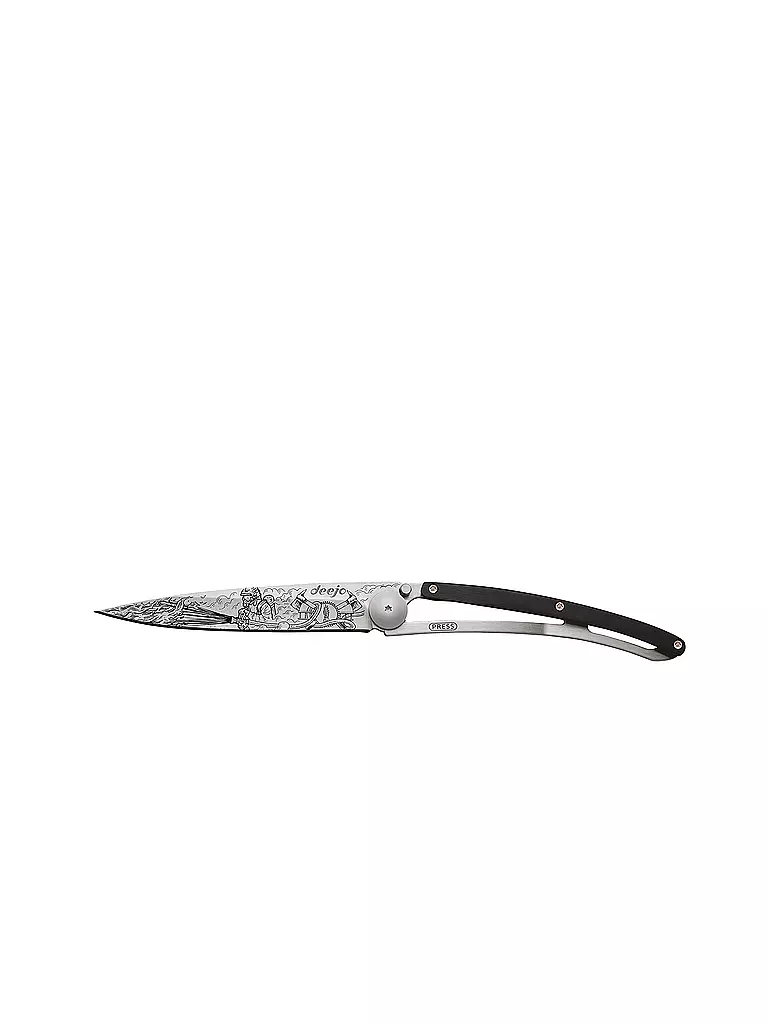 DEEJO | Coltello da tasca Ebano Titanio POMPIERE 37G | Argento