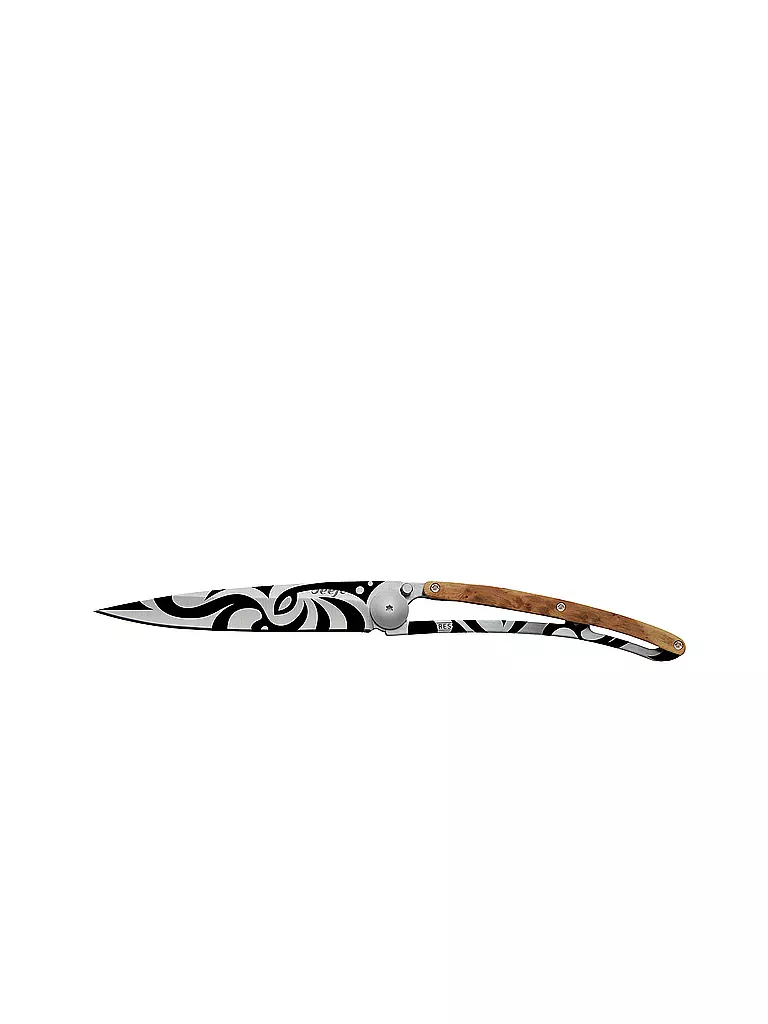 DEEJO | Coltello da tasca ginepro titanio TRIBAL 37G | Argento