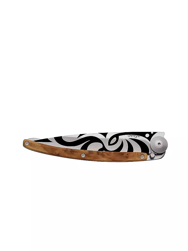 DEEJO | Coltello da tasca ginepro titanio TRIBAL 37G | Argento