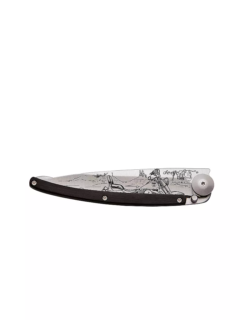 DEEJO | Coltello tascabile ebano titanio EASY RIDER 37G | Argento