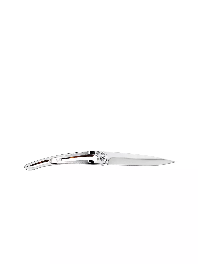 DEEJO | Coltello tascabile effetto tartaruga lucido GLOBE TROTTER 37G | Argento