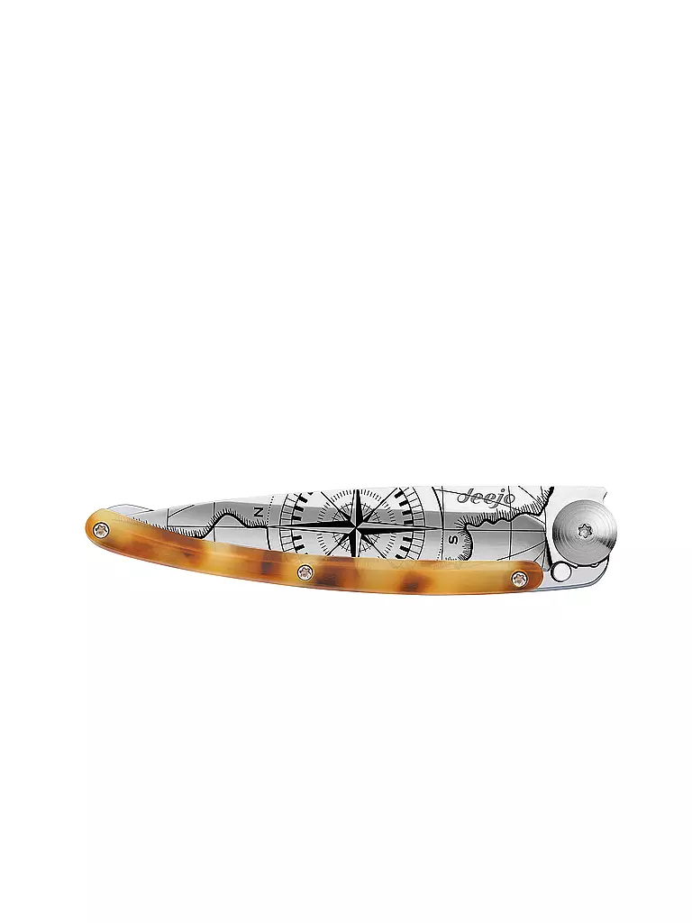 DEEJO | Coltello tascabile effetto tartaruga lucido TERRA INCGNITA 37G | Argento