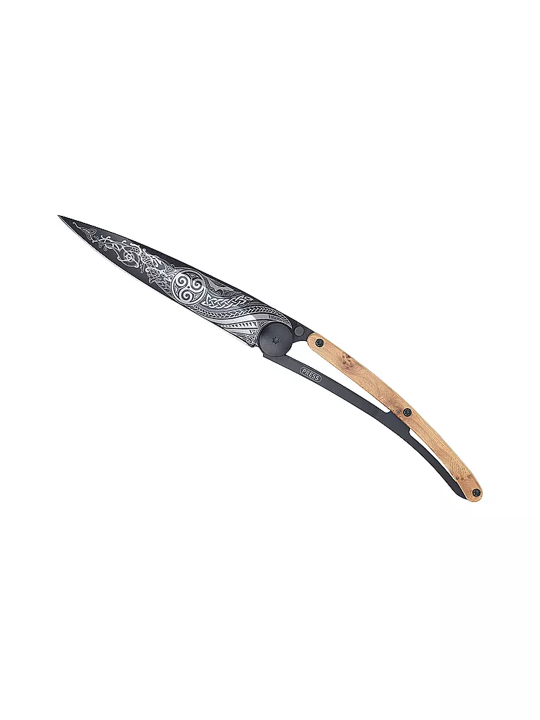 DEEJO | Coltello tascabile ginepro nero CELTICO 37G | Nero