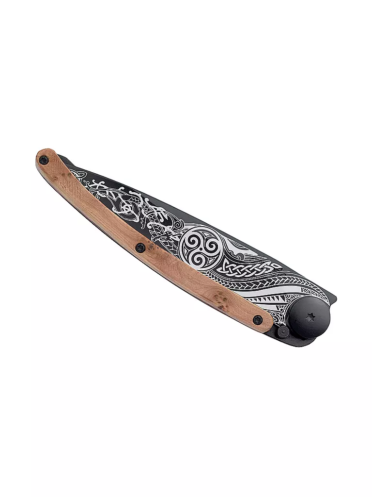 DEEJO | Coltello tascabile ginepro nero CELTICO 37G | Nero
