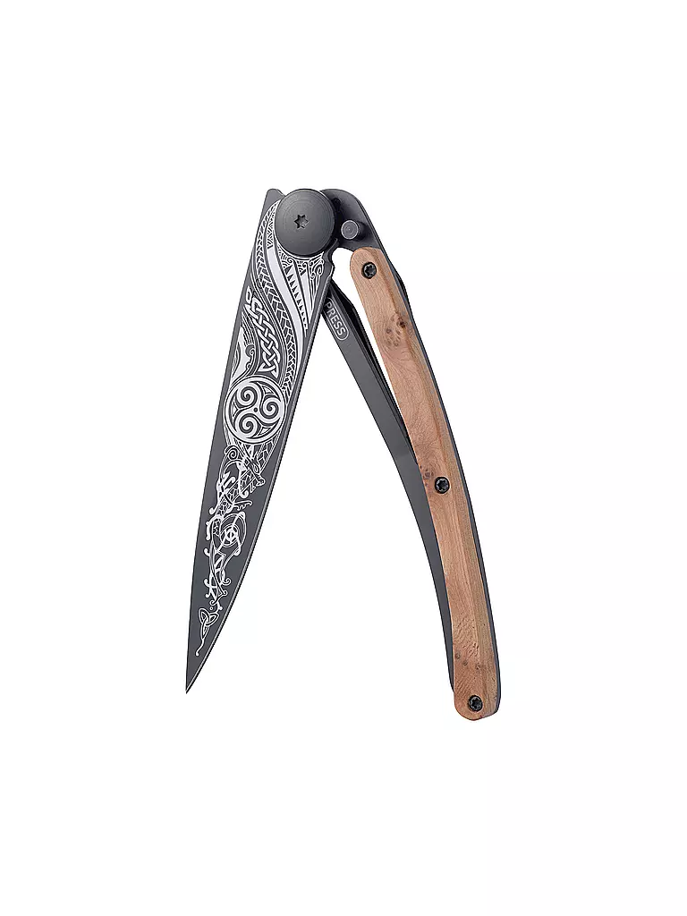 DEEJO | Coltello tascabile ginepro nero CELTICO 37G | Nero