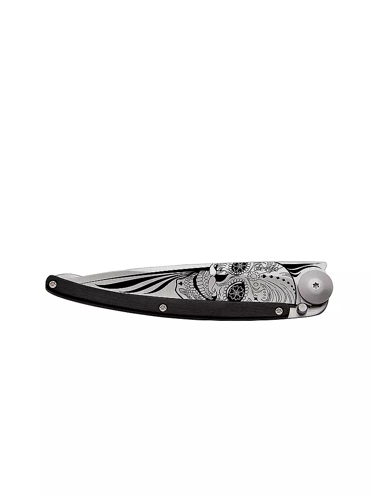 DEEJO | Coltello tascabile ginepro titanio LATINO SKULL 37G | 