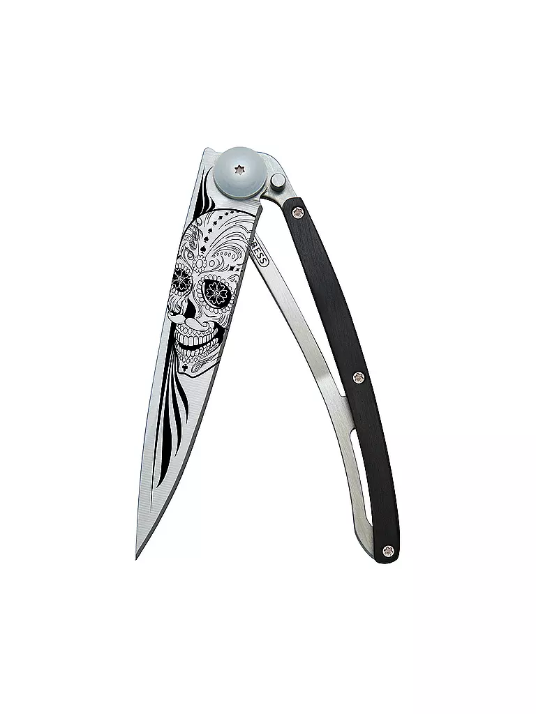 DEEJO | Coltello tascabile ginepro titanio LATINO SKULL 37G | 
