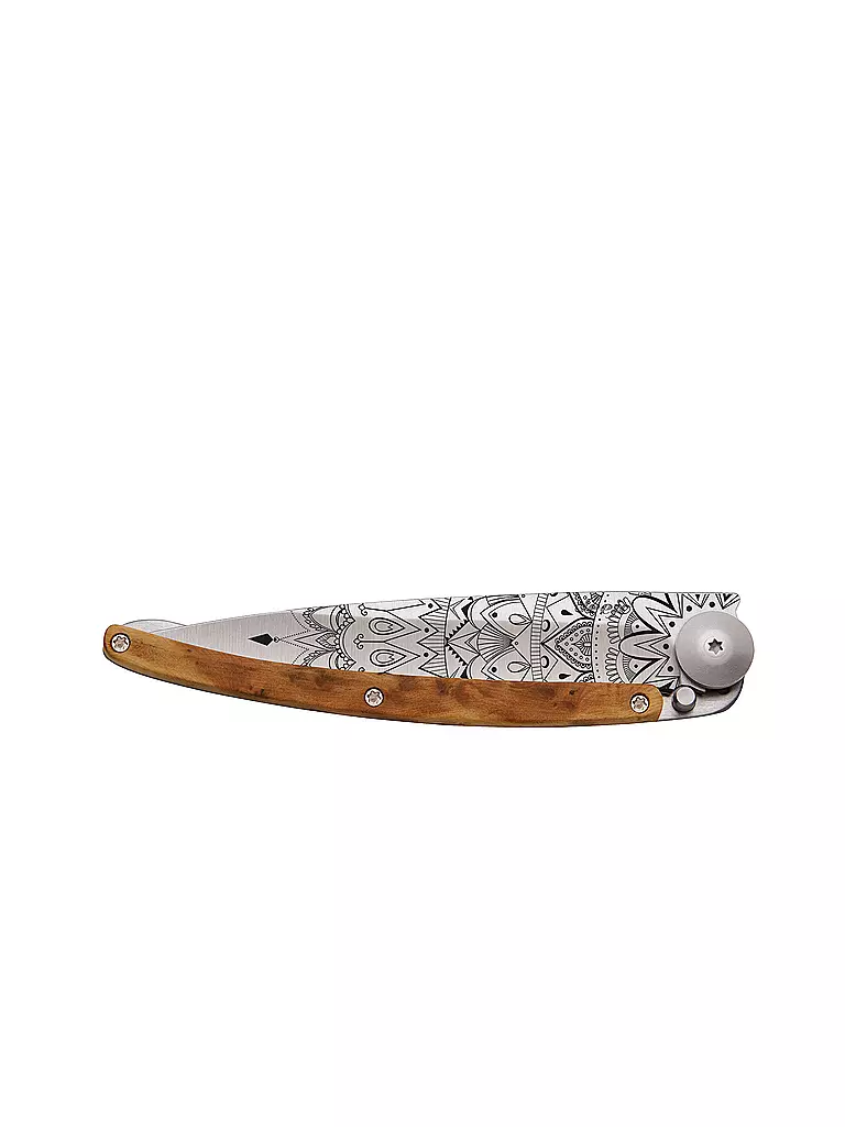 DEEJO | Coltello tascabile ginepro titanio MANDALA 37G | Argento