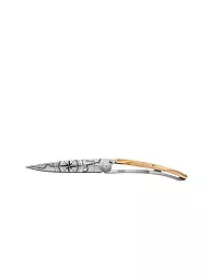 DEEJO | Coltello tascabile in legno d'olivo titanio VAN LIFE 37G | Argento