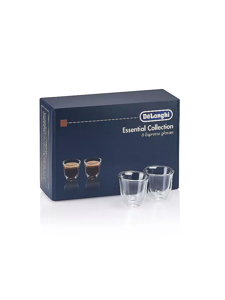 DELONGHI | Set da 6 bicchieri da espresso a doppia parete DLSC300 | Trasparente