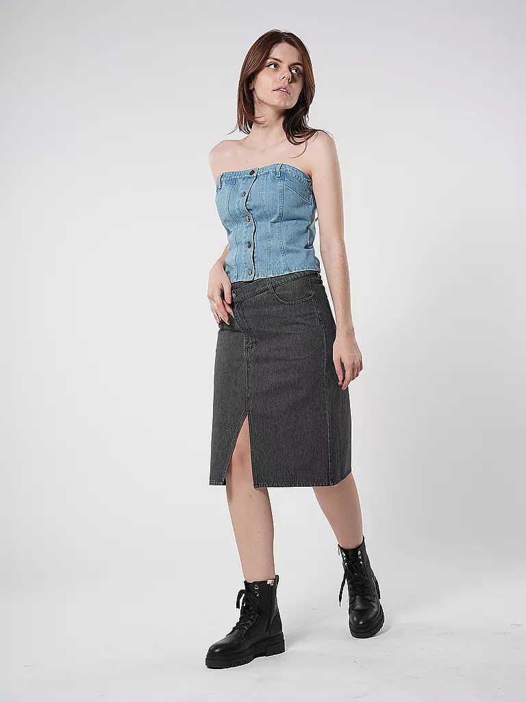 DESIGNERS REMIX | Jeansrock Midi MILES | Nero