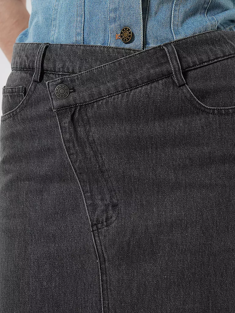 DESIGNERS REMIX | Jeansrock Midi MILES | Nero