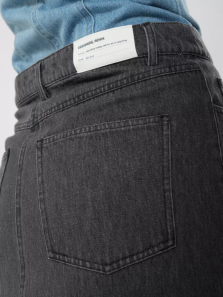 DESIGNERS REMIX | Jeansrock Midi MILES | Nero