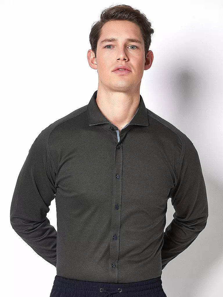 DESOTO | Jerseyhemd Slim Fit | Verde scuro