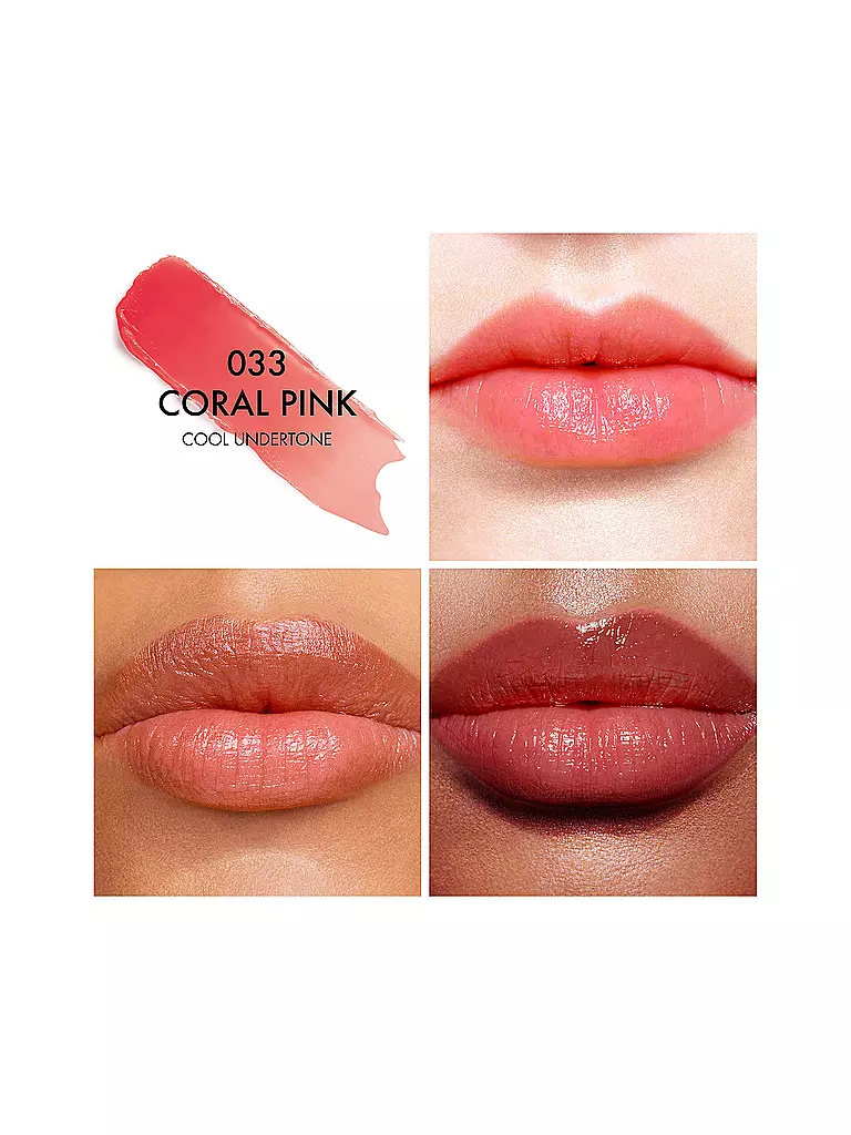 DIOR | Dior Addict Lip Glow balsamo labbra idratante 48 ore (033 Coral Pink) | Rosso
