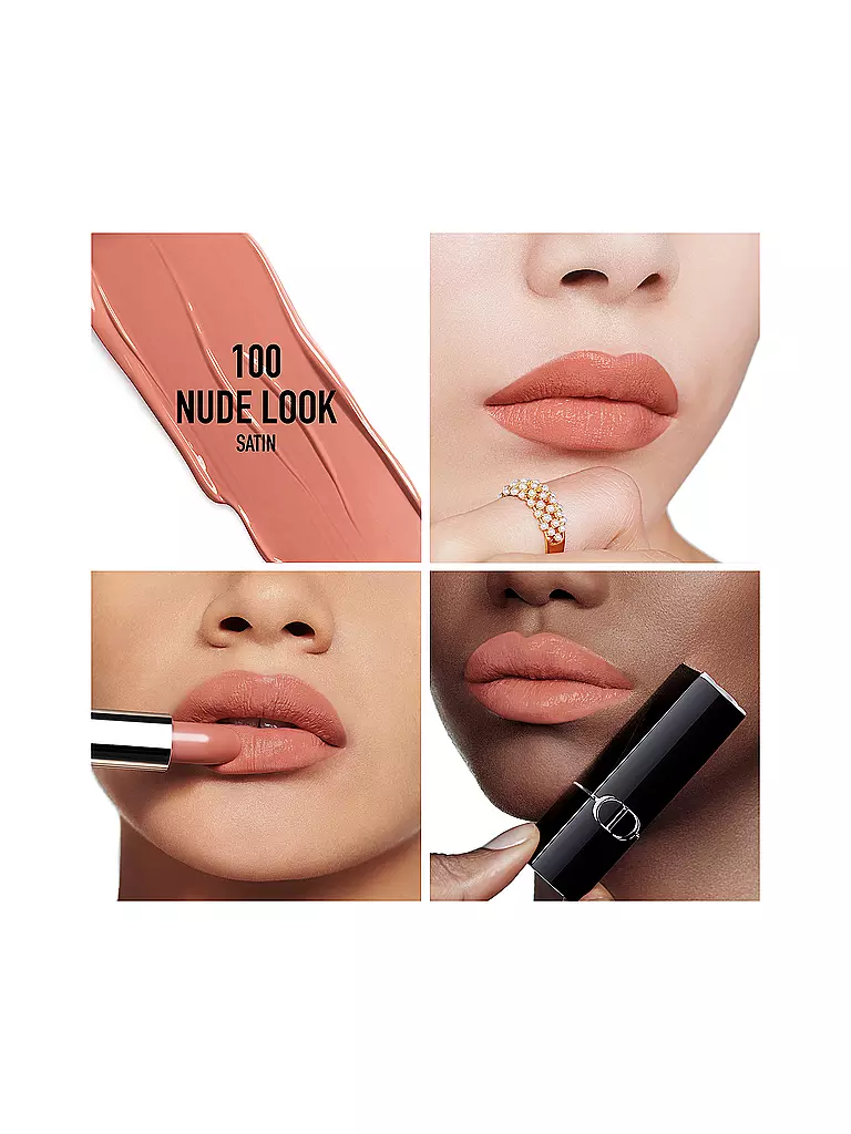 DIOR | Rossetto - Rouge Dior Satin Lipstick (100 Nude Look) | Marrone chiaro