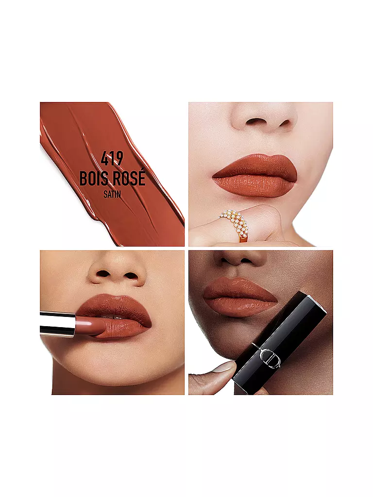 DIOR | Rossetto - Rouge Dior Satin Lipstick (419 Bois Rose) | Cammello