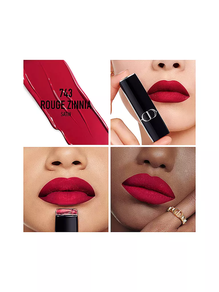 DIOR | Rossetto - Rouge Dior Satin Lipstick (743 Rouge Zinnia) | Rosso scuro