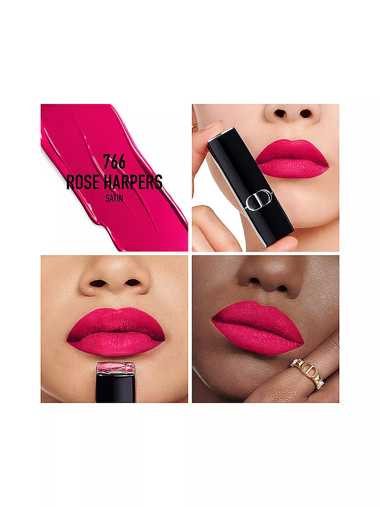 DIOR | Rossetto - Rouge Dior Satin Lipstick (766 Rose Harpers) | Rosso