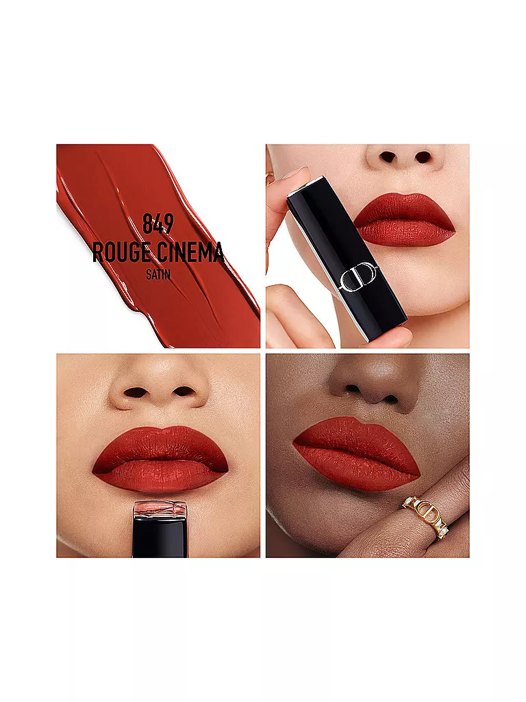 DIOR | Rossetto - Rouge Dior Satin Lipstick (849 Rouge Cinéma) | Corallo