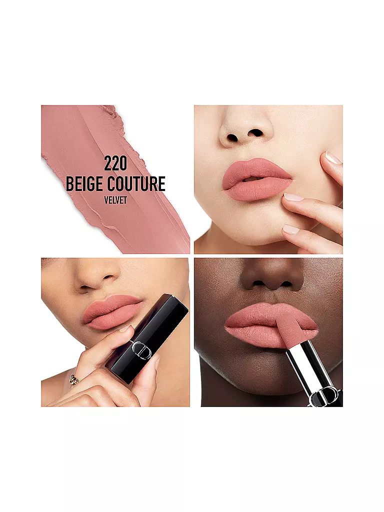 DIOR | Rossetto - Rouge Dior Velvet Lipstick (220 Beige Couture) | Beige