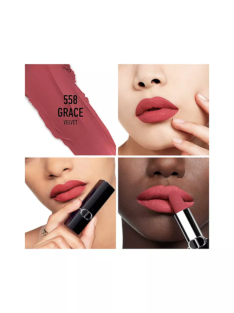 DIOR | Rossetto - Rouge Dior Velvet Lipstick (558 Grace) | Bacca