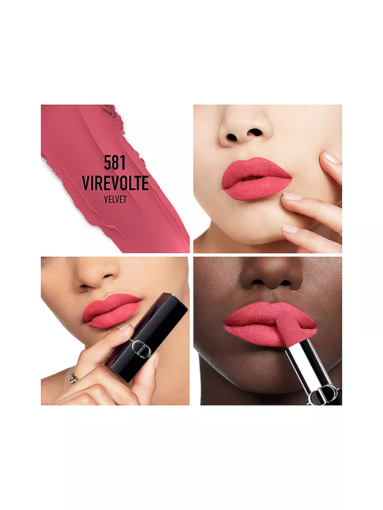 DIOR | Rossetto - Rouge Dior Velvet Lipstick (581 Virevolte) | Bacca